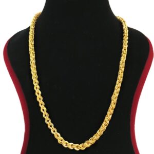 18 Kt Hallmark Real Solid Yellow Gold Curb Cuban Necklace Men'S Chain 21.700 Gm