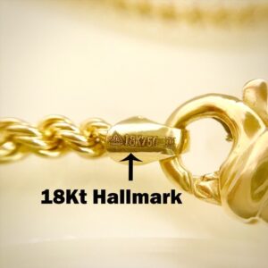 18 Kt Hallmark Real Solid Yellow Gold Silken Chunky Boho Rope Necklace Chain 4MM