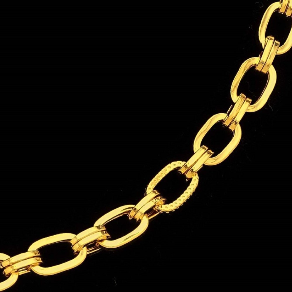 22Kt Real Solid Yellow Gold Hallmark Necklace Curb Cuban Link Chain 22 Grams