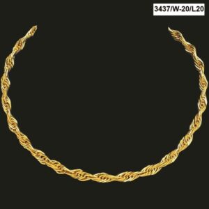 22Kt Real Solid Yellow Gold Hallmark Necklace Luxury Men'S Twist Chain 34 Grams