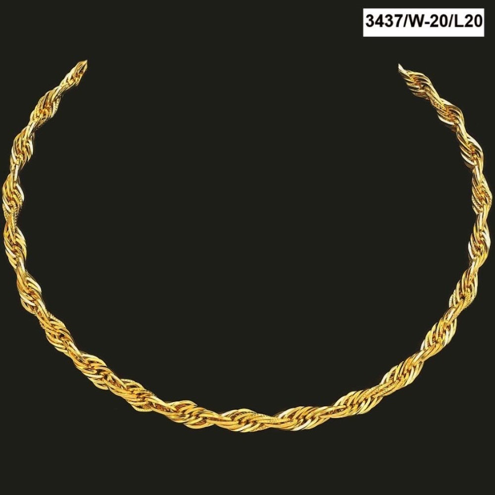 22Kt Real Solid Yellow Gold Hallmark Necklace Luxury Men'S Twist Chain 34 Grams - Image 2