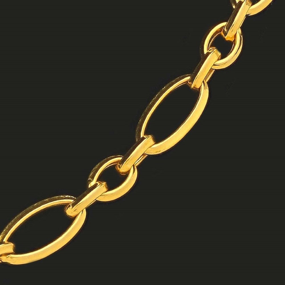 22Kt Real Solid Yellow Gold Hallmark Necklace Curb Oval Link Chain 15 Grams