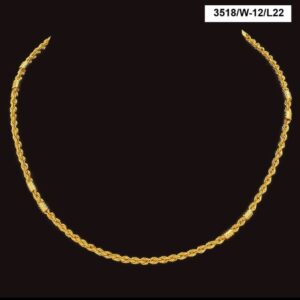 22Kt Real Solid Yellow Gold Hallmark Necklace Curb Silken Rope Chain 16 Grams