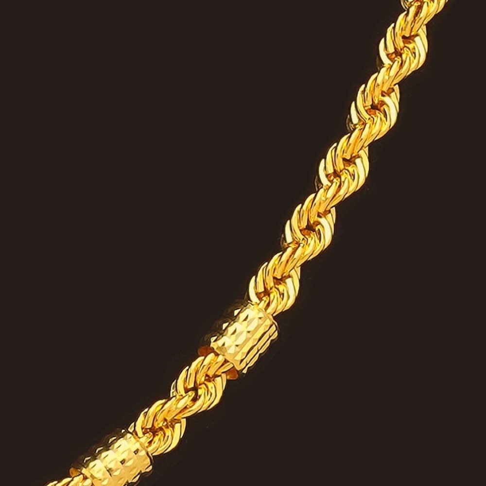 22Kt Real Solid Yellow Gold Hallmark Necklace Curb Silken Rope Chain 16 Grams