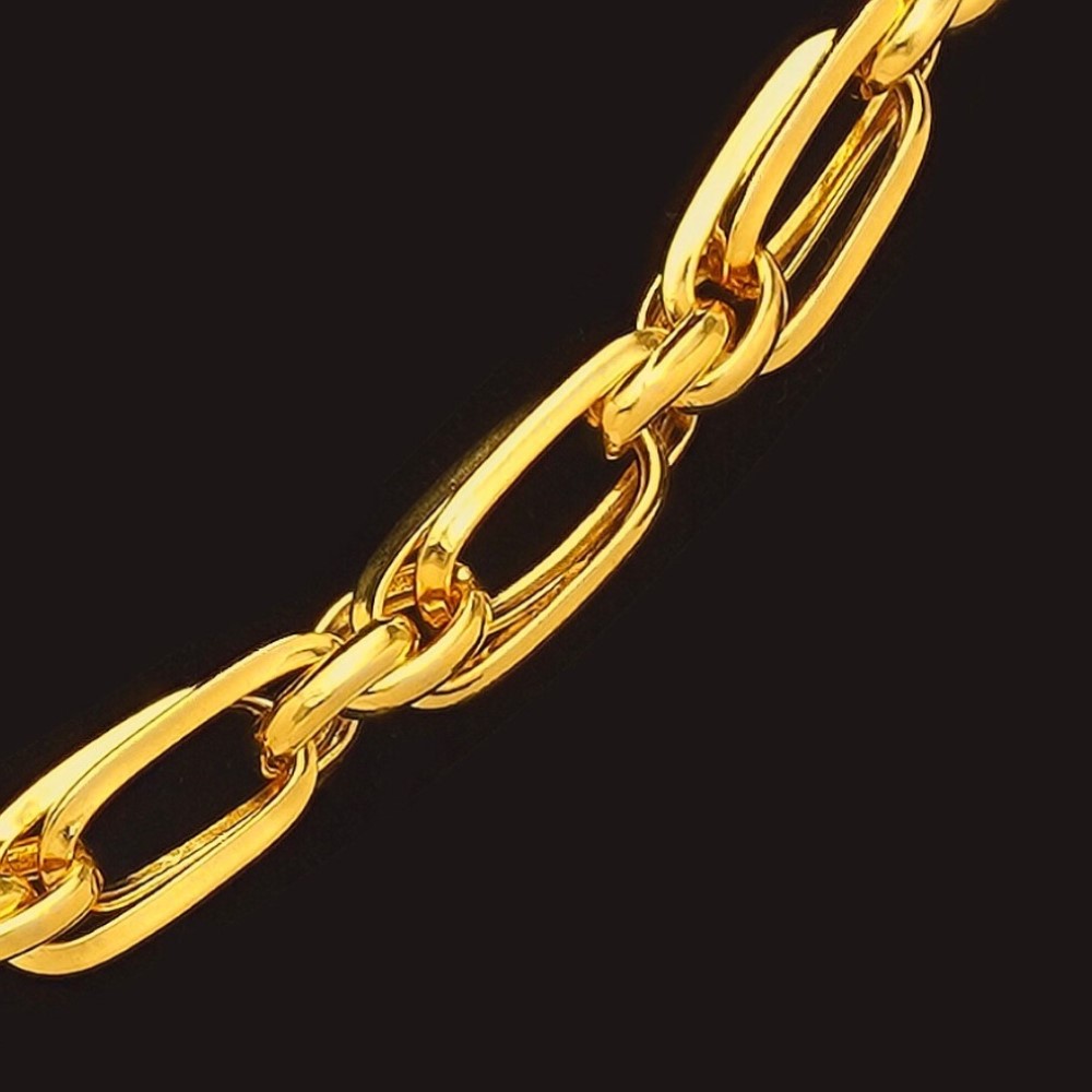 22Kt Real Solid Yellow Gold Hallmark Necklace Curb Double Link Chain 26 Grams
