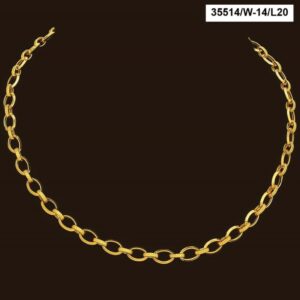 22 Kt Real Solid Yellow Gold Necklace Hallmark Curb Oval Link Chain 18 Grams