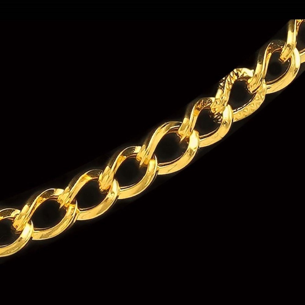 22Kt Hallmark Real Solid Yellow Gold Necklace Curb Cuban Link Chain 18 Grams