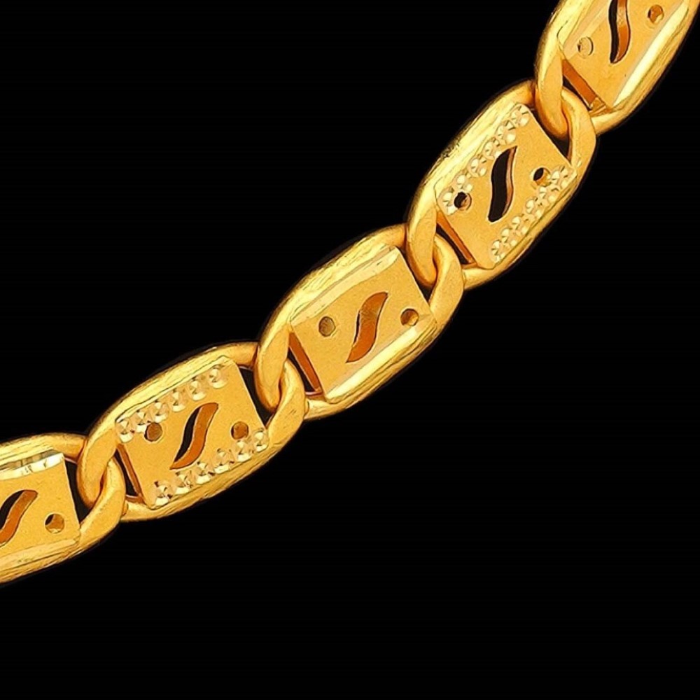 22Kt Hallmark Real Solid Yellow Gold Necklace Men'S Luxury Link Chain 55 Grams