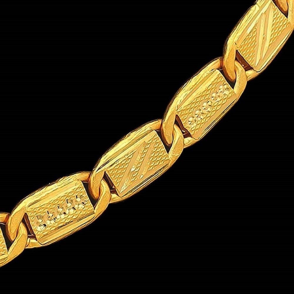 22Kt Hallmark Real Solid Yellow Gold Necklace Curb Luxury Link Chain 55 Grams
