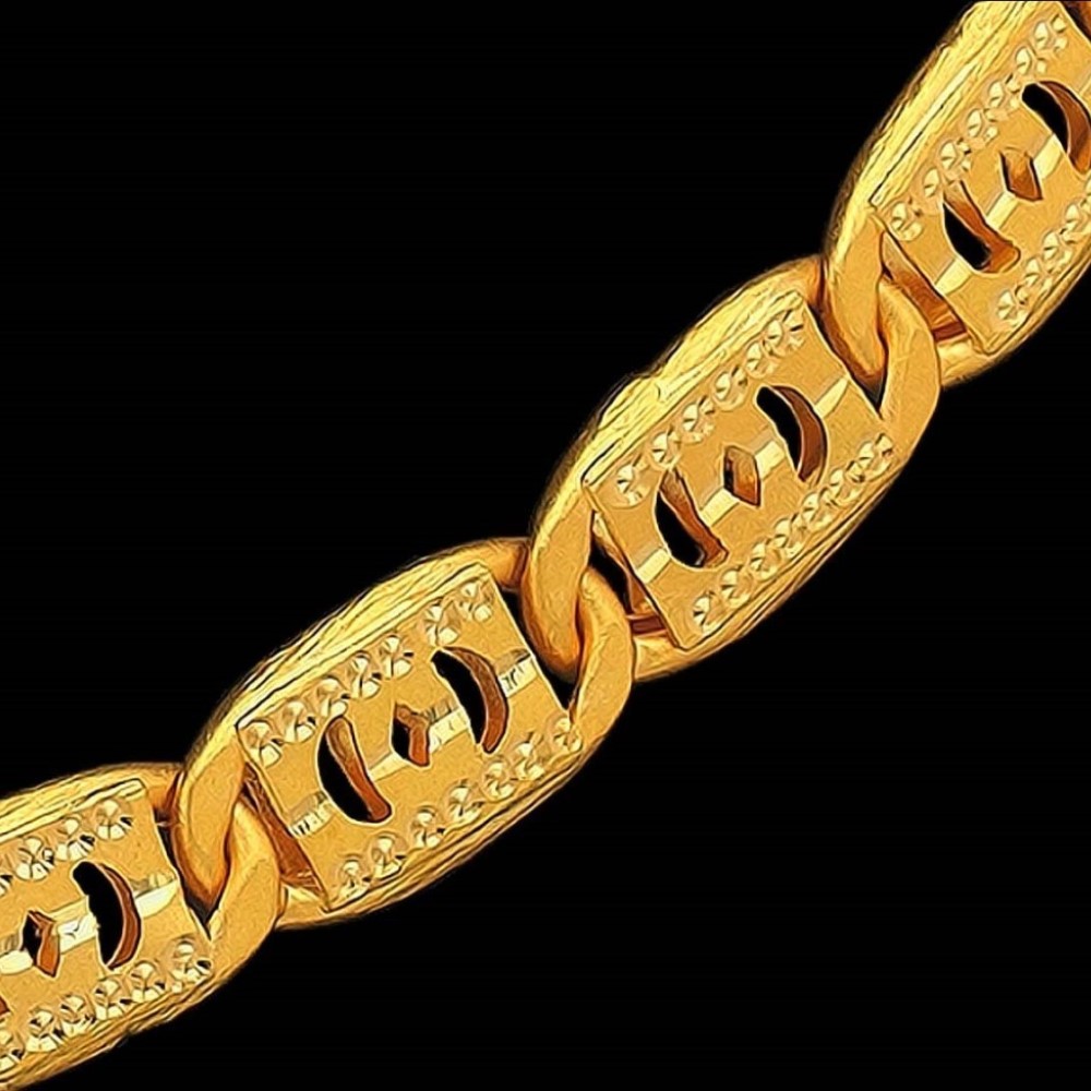 22Kt Hallmark Real Solid Yellow Gold Necklace Curb Luxury Link Chain 46 Grams
