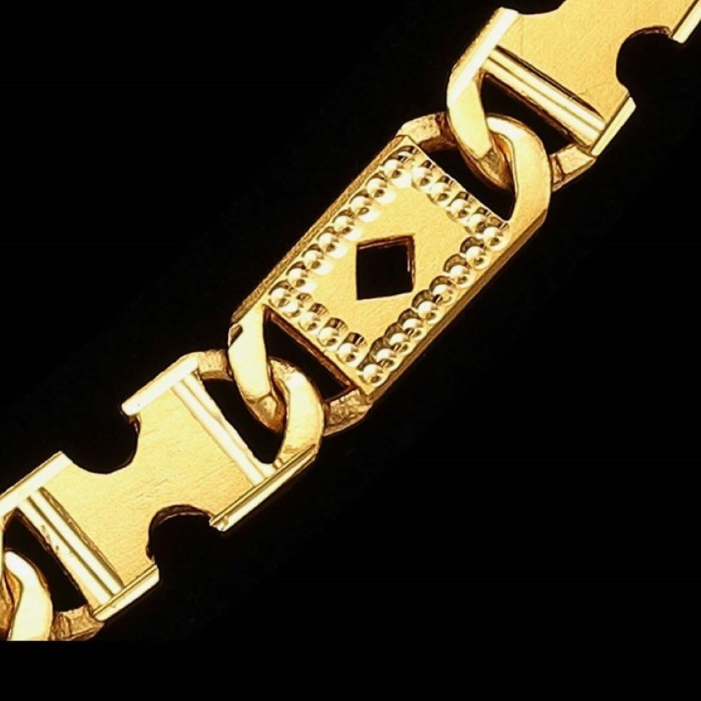 22Kt Hallmark Real Solid Yellow Gold Necklace Curb Hip Hop Dubai Chain 56 Grams