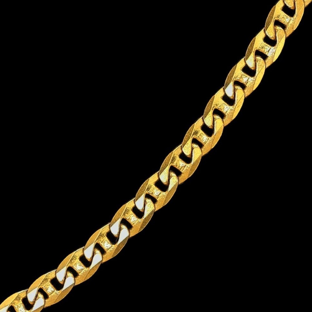 22Kt Hallmark Real Solid Yellow Gold Necklace Hip Hop Link Men's Heavy Chain 30g