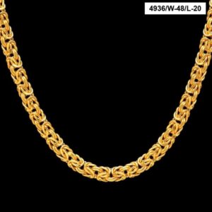 22Kt Solid Yellow Gold Necklace Hip Hop Hollow Men'S Heavy Chain 64g 20'' 22''L