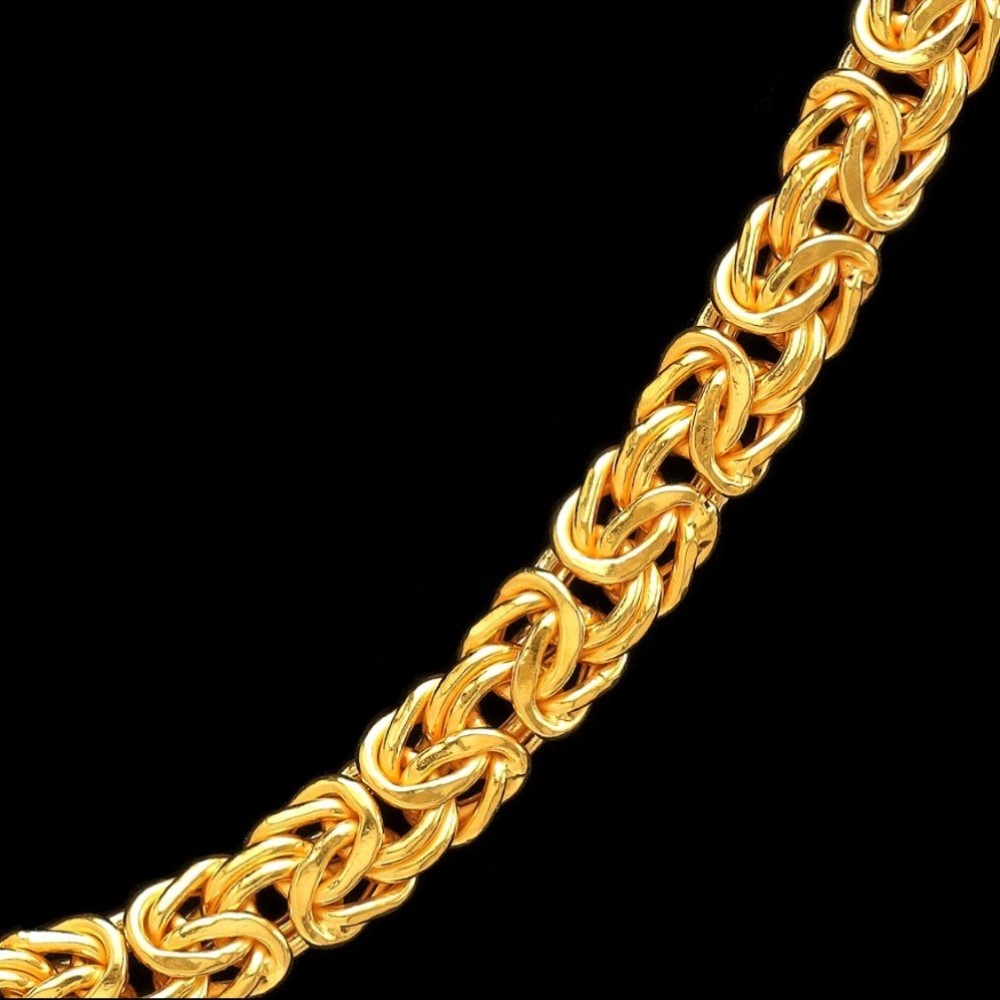 22Kt Solid Yellow Gold Necklace Hip Hop Hollow Men'S Heavy Chain 64g 20'' 22''L