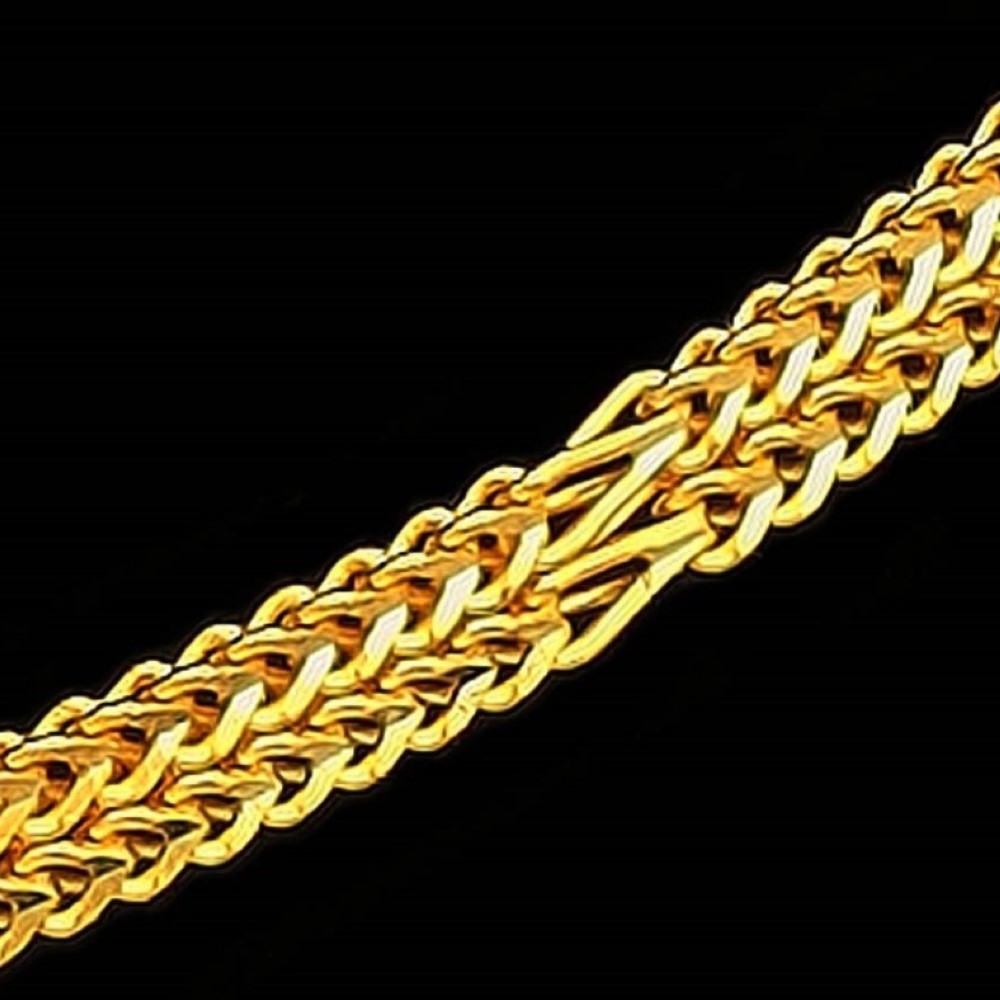 22Kt Real Solid Yellow Gold Hallmark Curb Cuban Necklace Double Link Chain 40 g