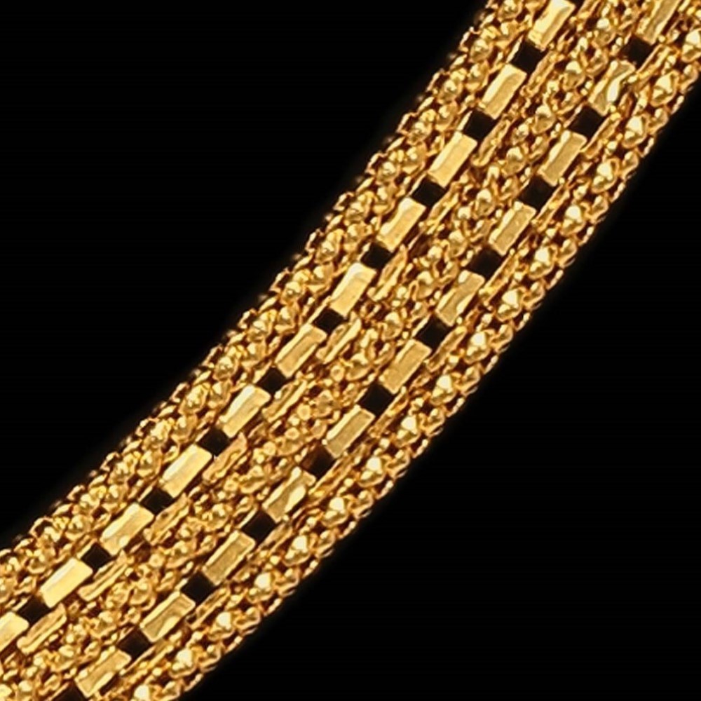 22Kt Real Solid Solid Yellow Gold Curb Cuban Necklace Flat Chain 40 Grams