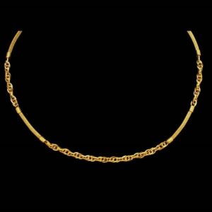 22Kt Real Solid Yellow Gold Hallmark Curb Necklace Flat & Link Chain 36 Grams