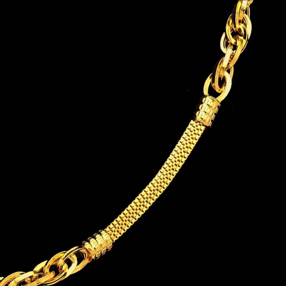 22Kt Real Solid Yellow Gold Hallmark Curb Necklace Flat & Link Chain 36 Grams
