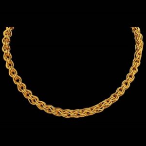 22Kt Real Solid Yellow Gold Hallmark Necklace Interlink Men's Chain 60 Grams