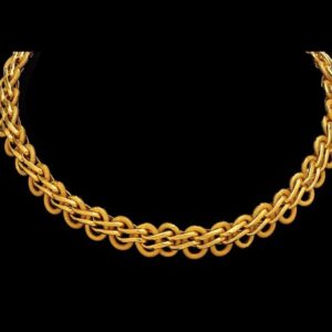 22Kt Real Solid Yellow Gold Hallmark Necklace Interlink Men's Chain 54 Grams