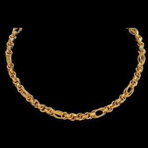 22Kt Real Solid Yellow Gold Hallmark Necklace Luxury Link Men'S Chain 50 Grams