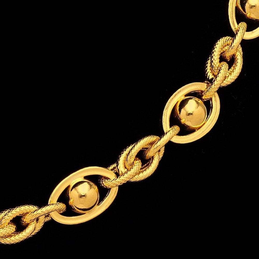 22Kt Real Solid Yellow Gold Hallmark Necklace Luxury Link Men'S Chain 44 Grams