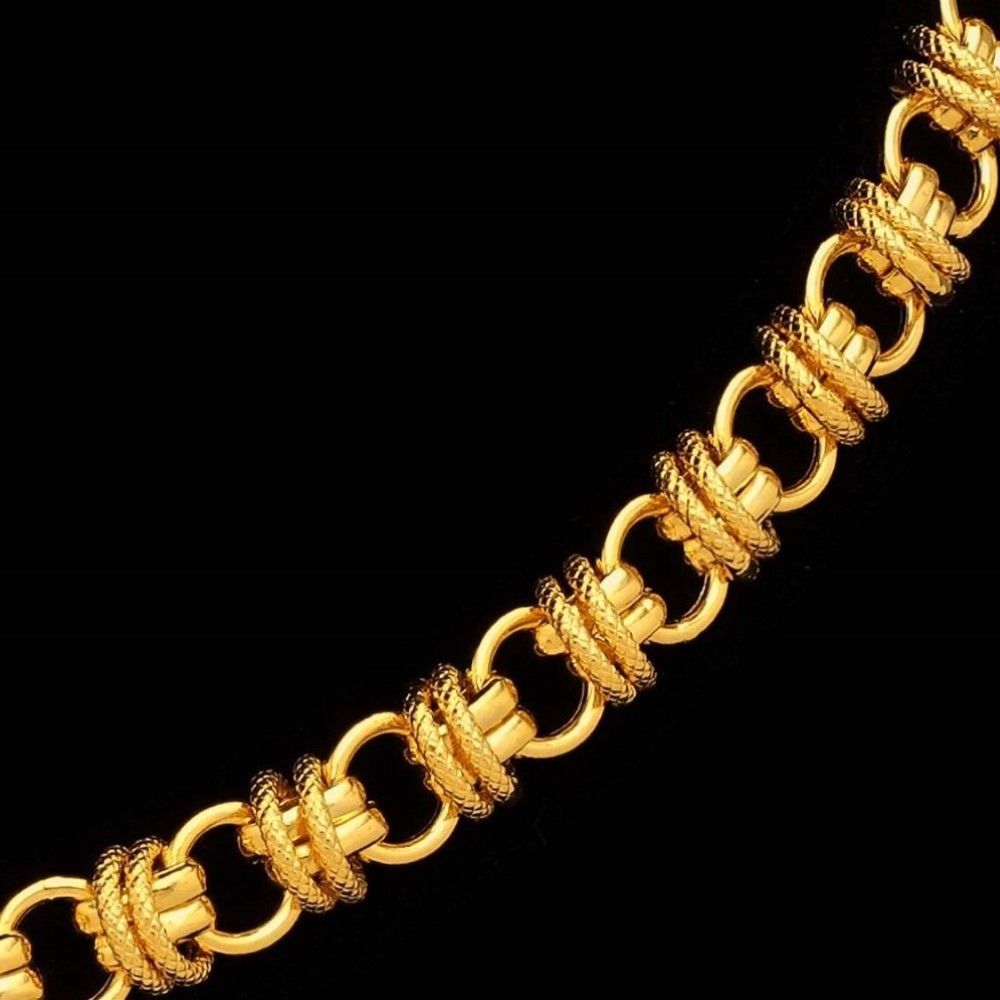 22 Kt Real Solid Yellow Gold Hallmark Necklace Luxury Link Men'S Chain 32 Grams