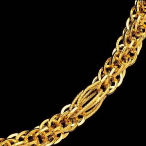 22Kt Real Solid Yellow Gold Hallmark Necklace Luxury Link Men'S Chain 52 Grams