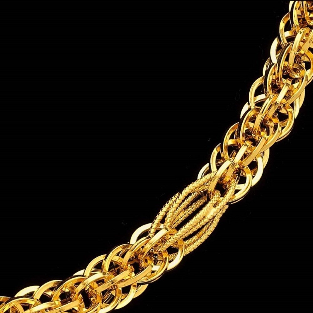 22Kt Real Solid Yellow Gold Hallmark Necklace Luxury Link Men'S Chain 52 Grams