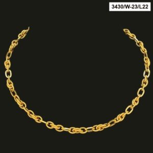22 Kt Real Solid Yellow Gold Hallmark Necklace Curb Link Italy Chain 28 Grams