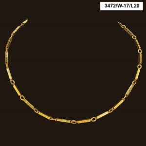 22 Kt Real Solid Yellow Gold Hallmark Necklace Curb Bars Link Chain 24 Grams