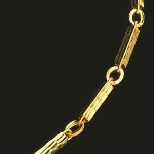 22 Kt Real Solid Yellow Gold Hallmark Necklace Curb Bars Link Chain 24 Grams