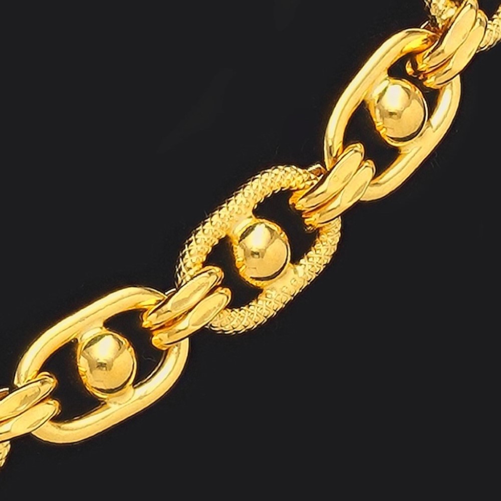 22 Kt Real Solid Yellow Gold Hallmark Necklace Luxury Men'S Link Chain 32 Grams