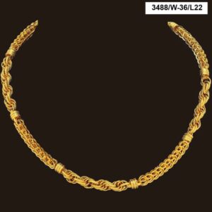 22 Kt Real Solid Yellow Gold Hallmark Necklace Luxury Men'S Link Chain 54 Grams