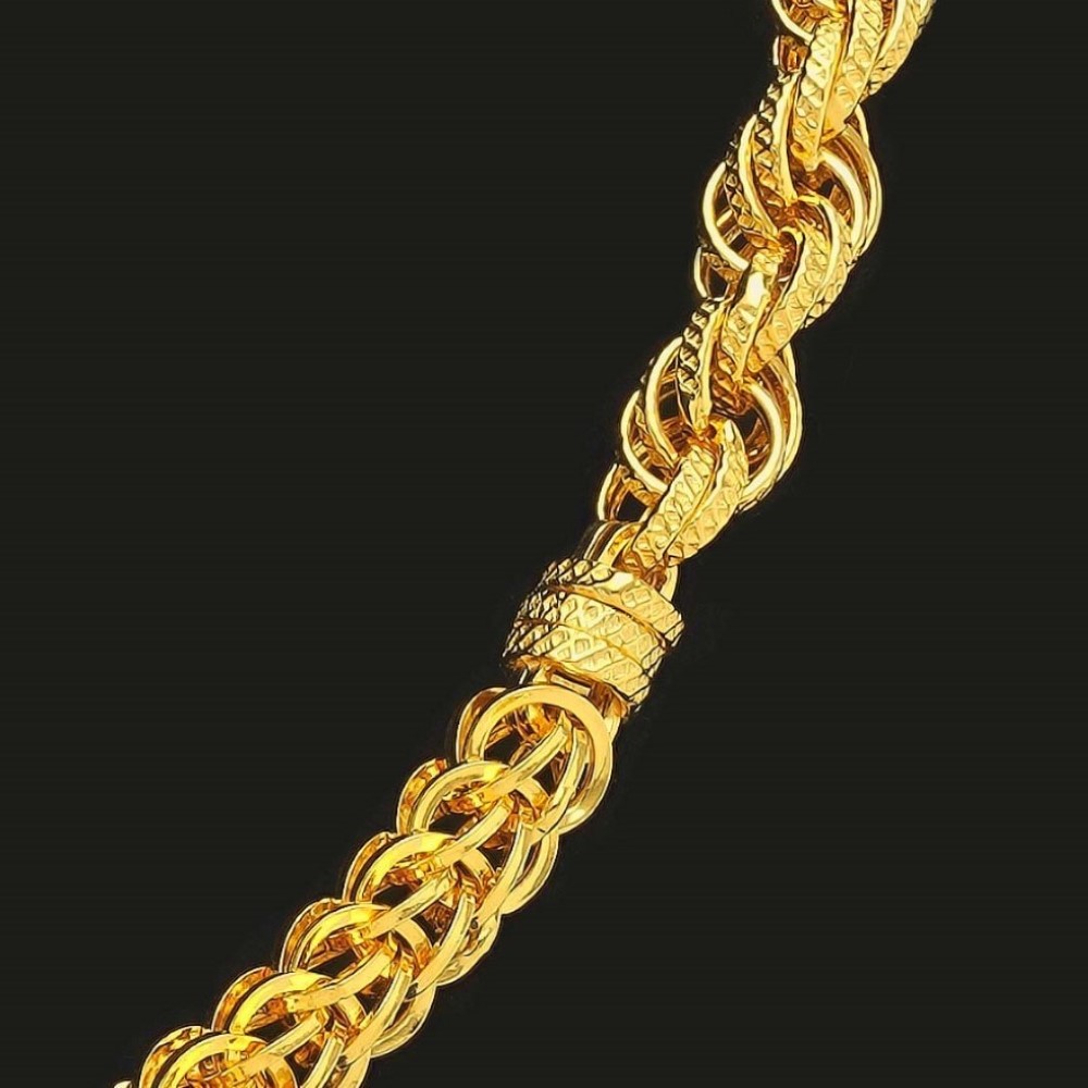 22 Kt Real Solid Yellow Gold Hallmark Necklace Luxury Men'S Link Chain 54 Grams