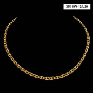 22 Kt Real Solid Yellow Gold Hallmark Necklace Curb Loops Link Chain 28 Grams