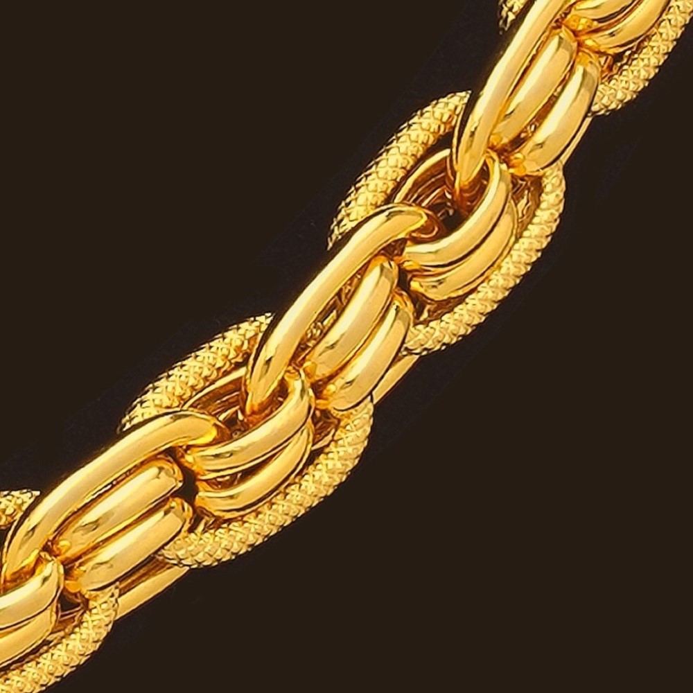 22 Kt Real Solid Yellow Gold Hallmark Necklace Men'S Belcher Chain 46 Grams