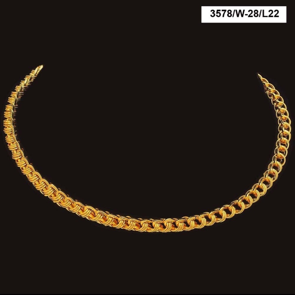 22 Kt Real Solid Yellow Gold Hallmark Necklace Luxury Men'S Dubai Chain 48 Grams - Image 2