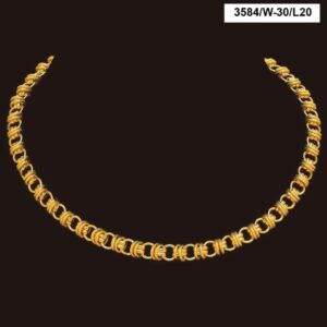22 Kt Real Solid Yellow Gold Hallmark Necklace Luxury Men'S Dubai Chain 30 Grams