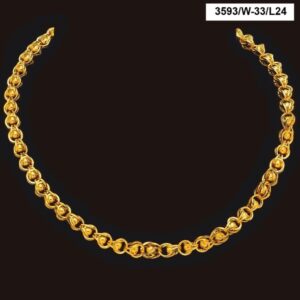22 Kt Real Solid Yellow Gold Hallmark Necklace Men'S Dubai Link Chain 48 Grams