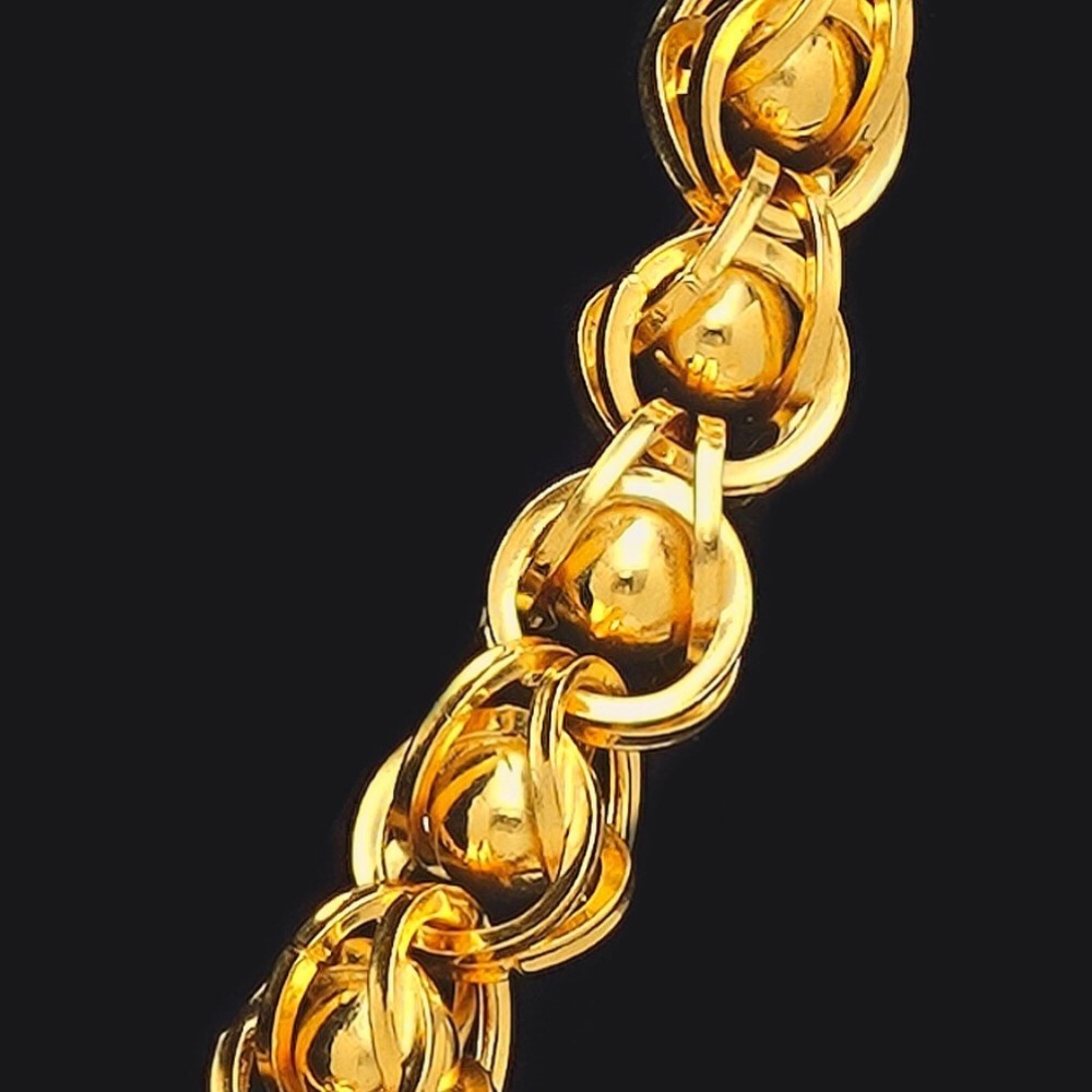 22 Kt Real Solid Yellow Gold Hallmark Necklace Men'S Dubai Link Chain 48 Grams