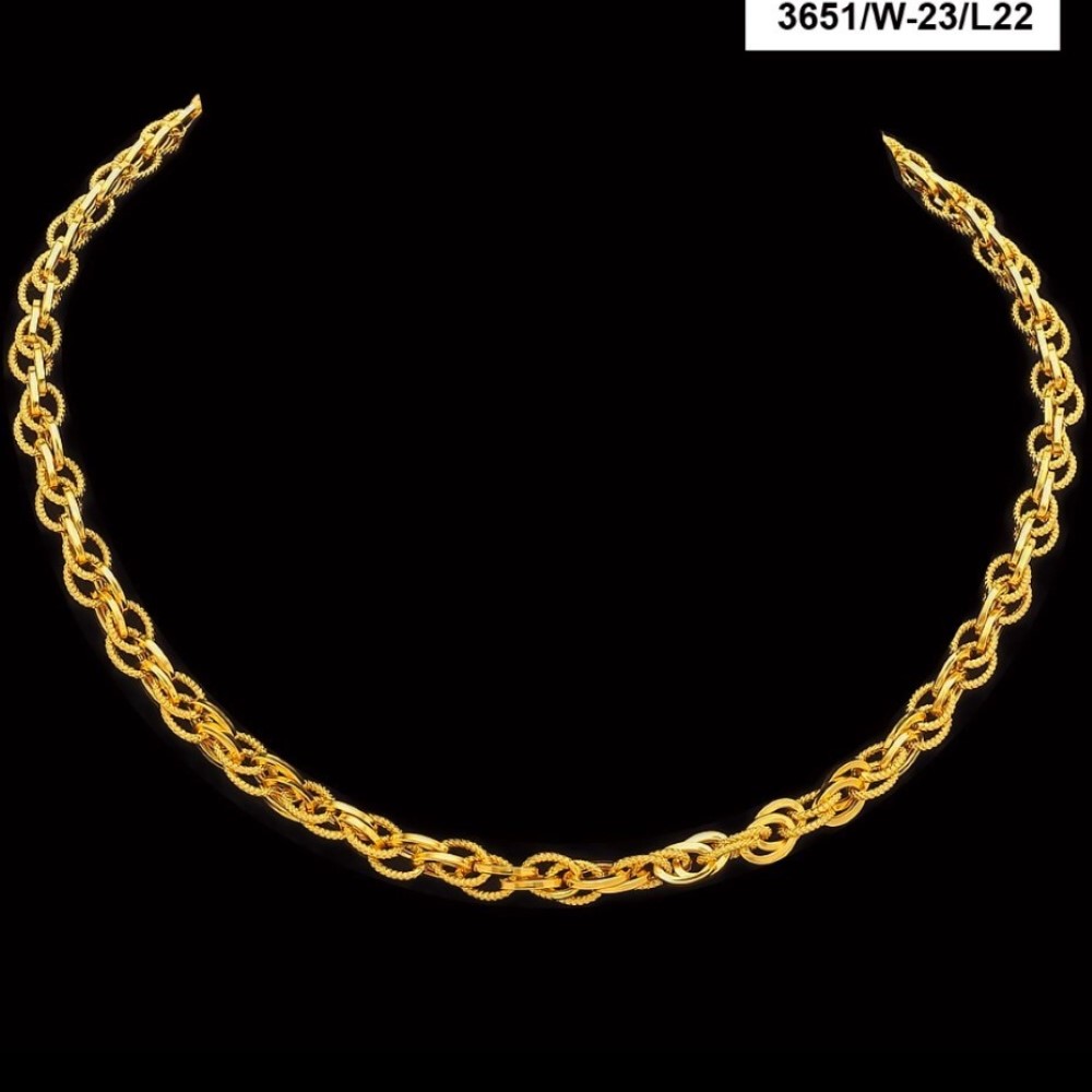 22Kt Hallmark Real Solid Yellow Gold Necklace Men'S Luxury Link Chain 22 Grams - Image 2