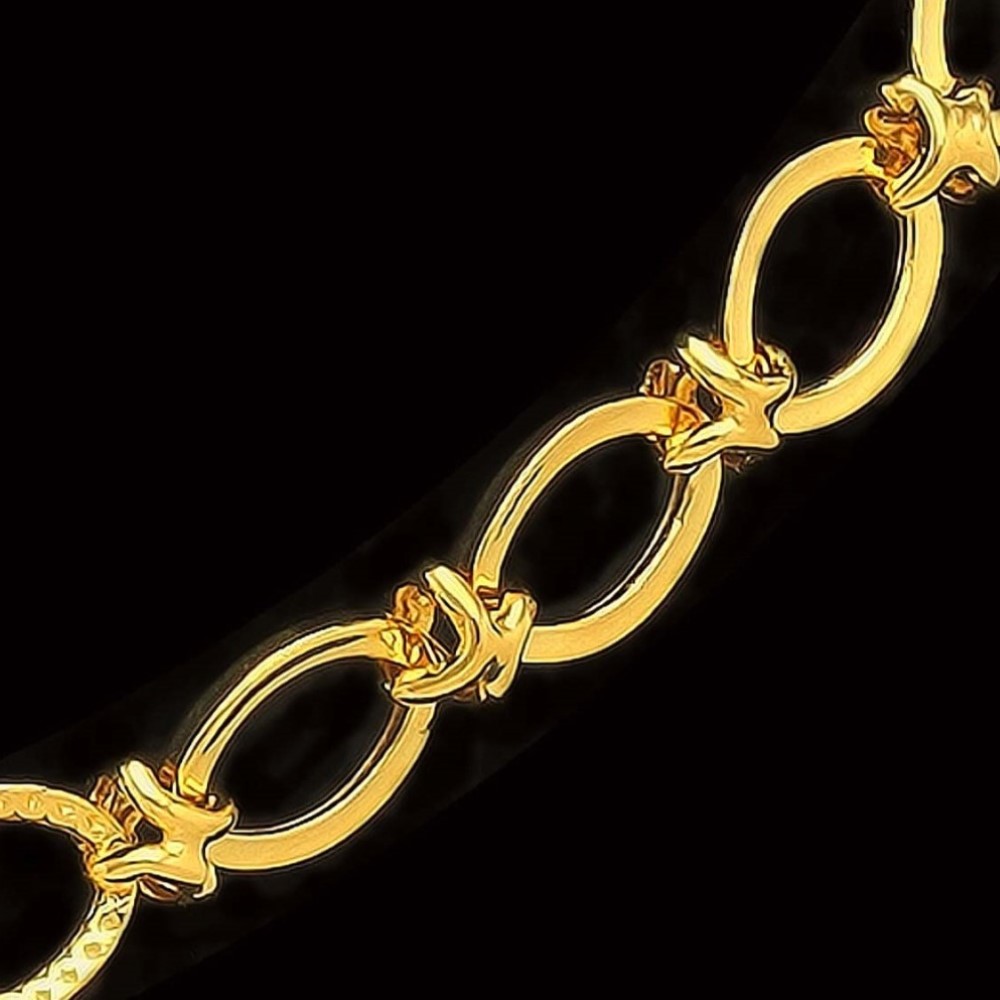 22Kt Hallmark Real Solid Yellow Gold Necklace Curb Cuban Link Chain 24 Grams