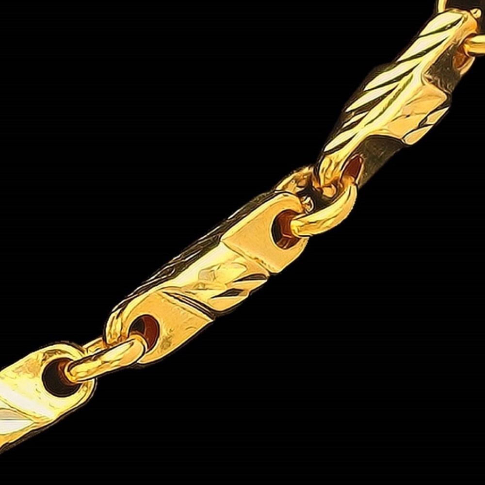 22Kt Hallmark Real Solid Yellow Gold Necklace Curb Miami Link Chain 19 Grams
