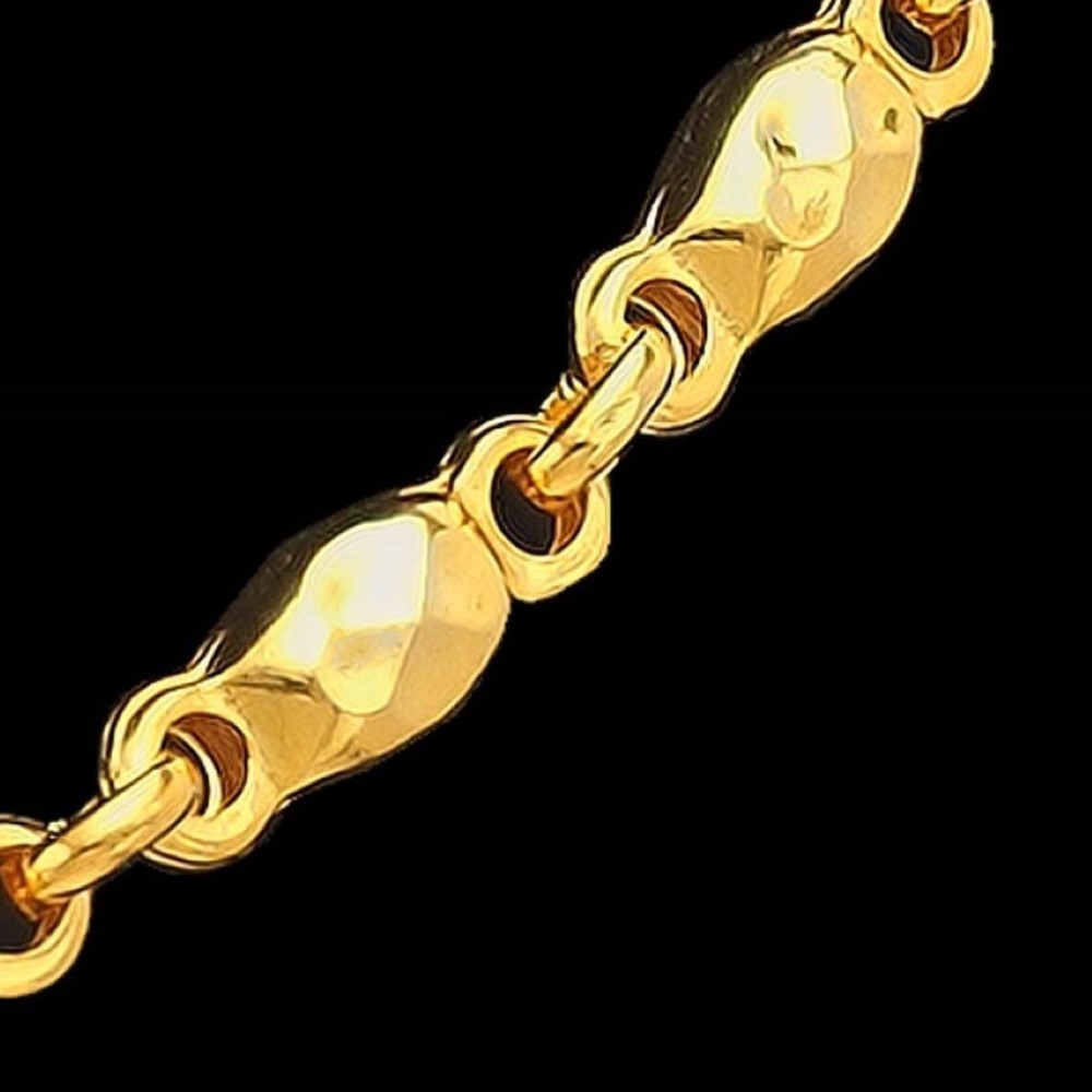 22Kt Hallmark Real Solid Yellow Gold Necklace Curb Miami Link Chain 24 Grams