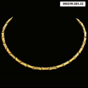 22 Kt Hallmark Real Solid Yellow Gold Necklace Curb Iced Link Chain 24 Grams