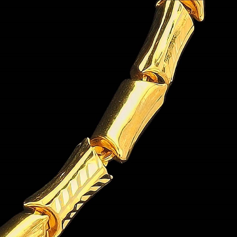 22 Kt Hallmark Real Solid Yellow Gold Necklace Curb Iced Link Chain 24 Grams