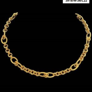 22Kt Hallmark Real Solid Yellow Gold Necklace Men'S Hip Hop Link Chain 52 Gram