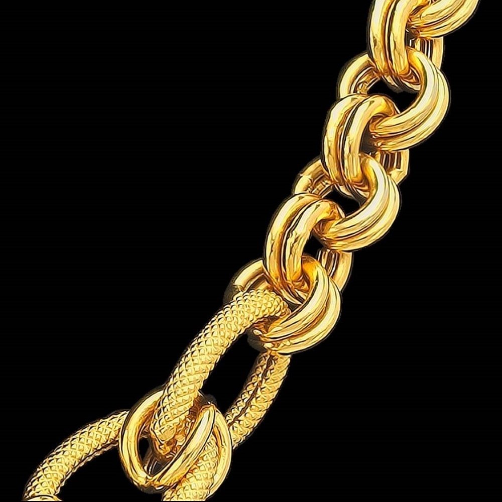 22Kt Hallmark Real Solid Yellow Gold Necklace Men'S Hip Hop Link Chain 52 Gram