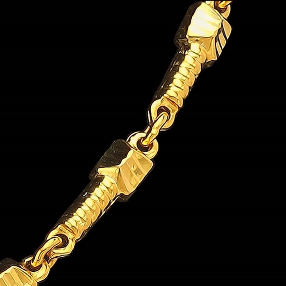 22Kt Hallmark Real Solid Yellow Gold Necklace Curb Iced Link Chain 24 Grams